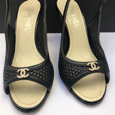 chanel black pumps with pearls|Chanel pumps and shoes.